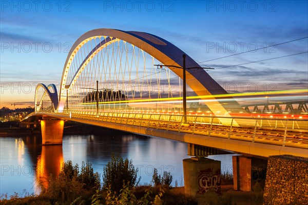 Beatus Rhenanus bridge for tramway over river Rhine in Kehl