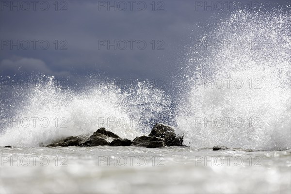 Storm Lolita raging on the stony shore in Hagnau