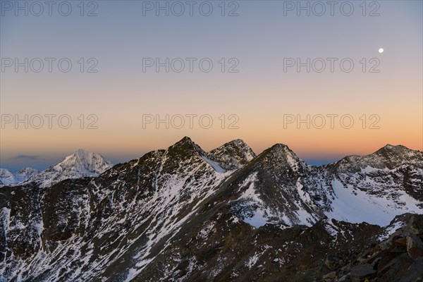 Snowy peak in the morning light