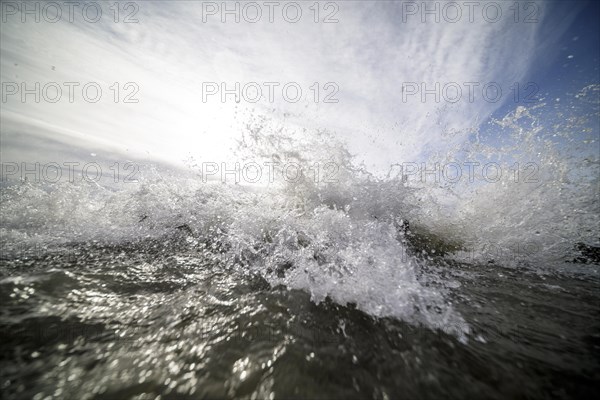 Storm Lolita raging on the stony shore in Hagnau