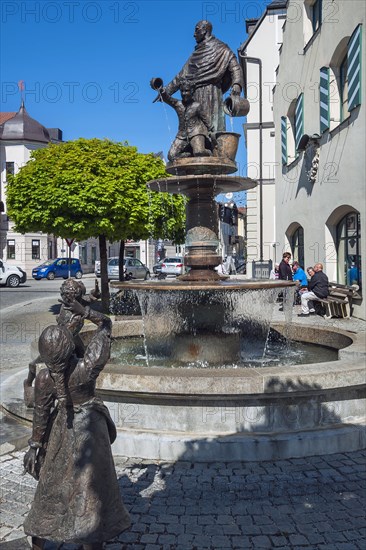 Fountain at the market place in Holzkirchen