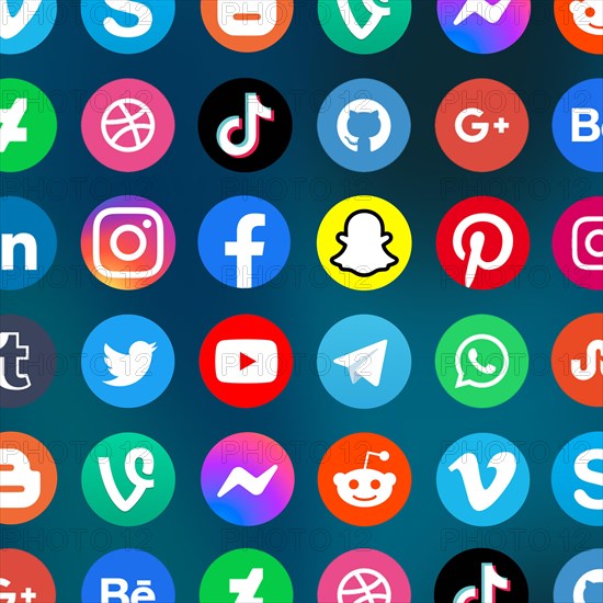 Logo of social media icons social network Facebook