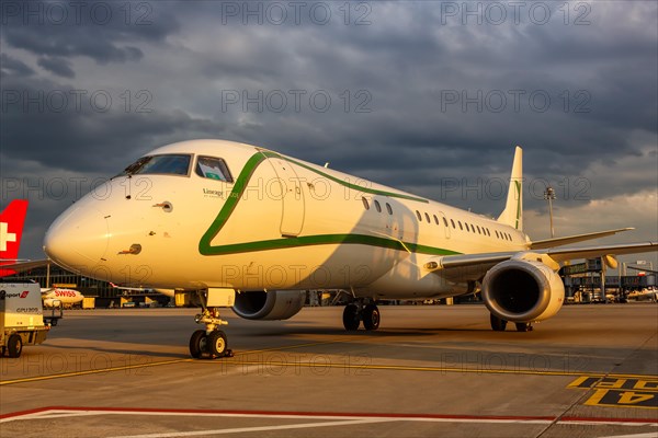 An Embraer Lineage 1000 aircraft of AirX Charter at the airport in Zurich
