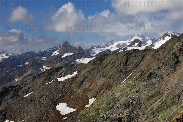 View of the Wildspitze in the Oetztal Alps