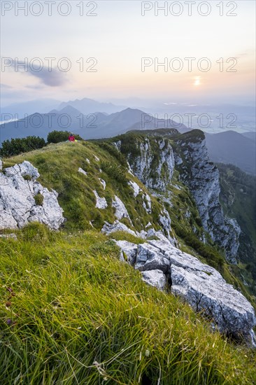 Hiker looking at mountains