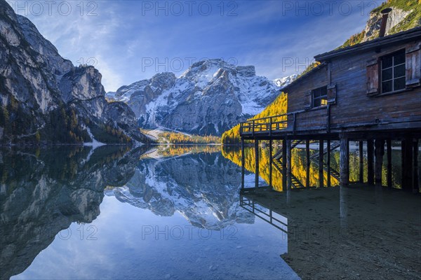 Boat house with Croda del Becco