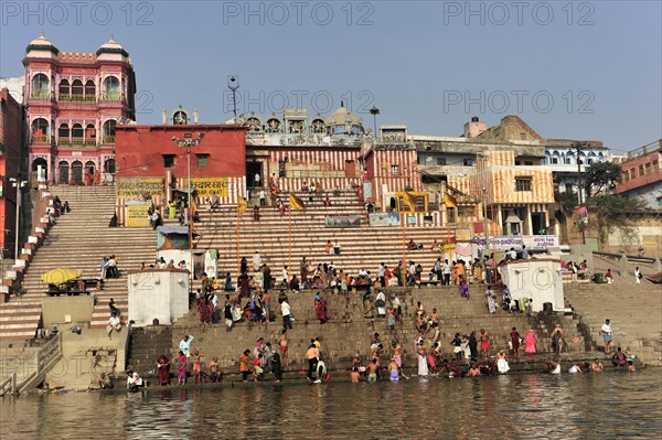 Worshippers on the banks of the Ganges