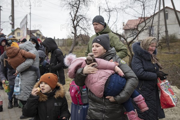 Ukrainian refugees at the border