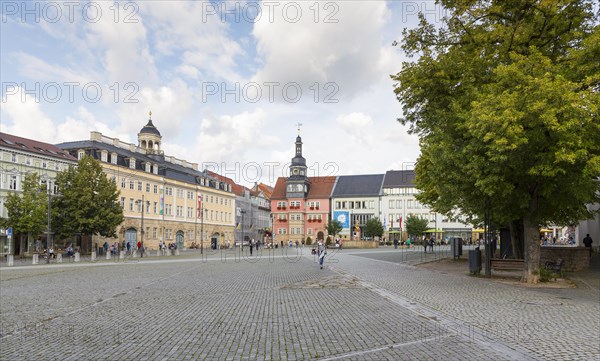 Market square with town palace and town hall