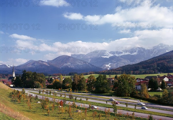 Motorway Munich-Salzburg near Frasdorf