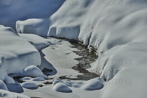 Stream of water onMount Kitzsteinhorn in winter