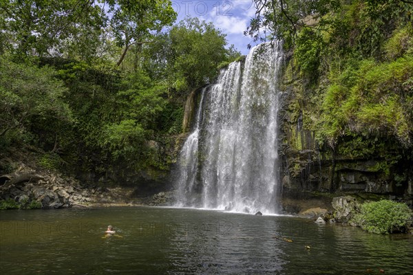 A beautiful bathing spot below the waterfall