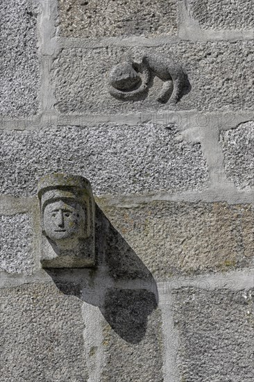 Carvings on the facade of the Black Cat or Lion of Judah House