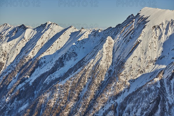 View from Mount Kitzsteinhorn on snow covered mountains
