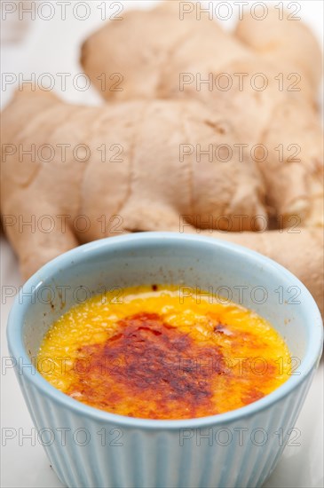 Fresh ginger creme brulee dessert