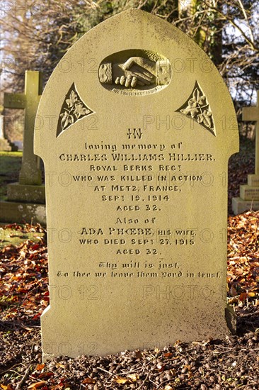 Fist World War family memorial gravestone graveyard village parish church of All Saints