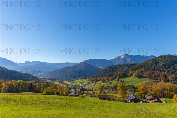 Oberau district with Alpine panorama