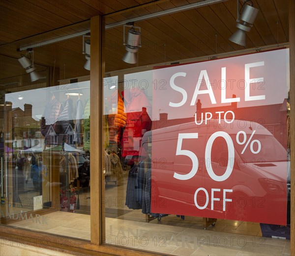 Sale 50% off Landmark shop window