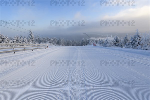 Ski slope in the morning