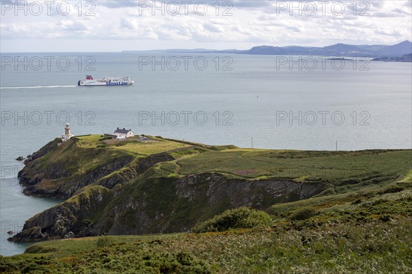 Stena Line ship approaching Irish coast near Dublin. County Dublin