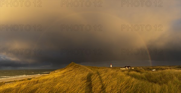 Dune Landscape with Rainbow and List-ost Lighthouse