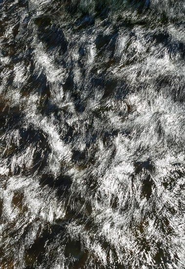 Flowing water with light reflections
