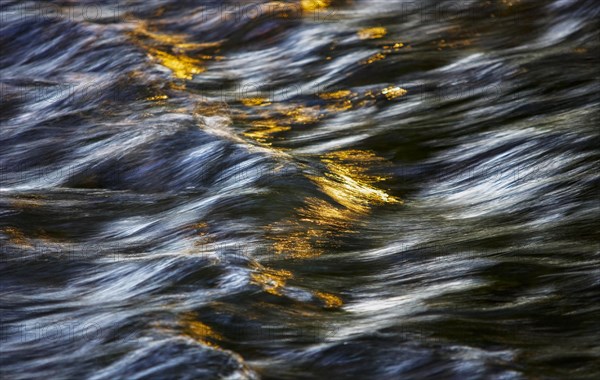 Flowing water with light reflections