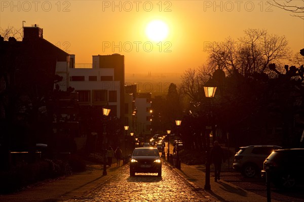 Sunset over the Schlossstrasse to Bensberg Castle