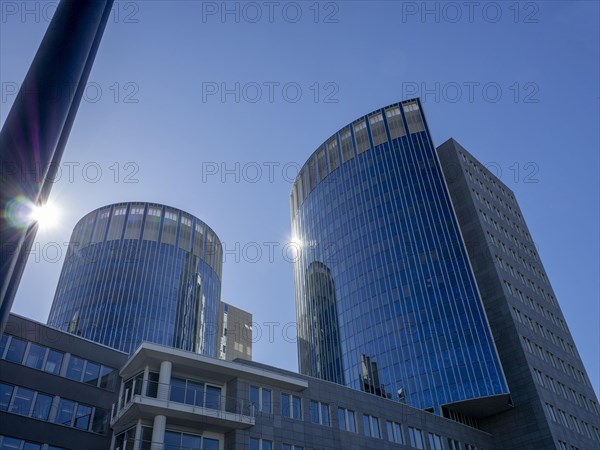 Hypovereinsbank building in the backlight