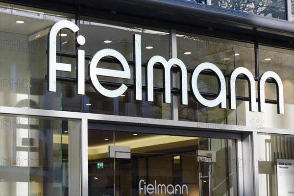 Shop with logo Fielmann in the pedestrian zone of the old town