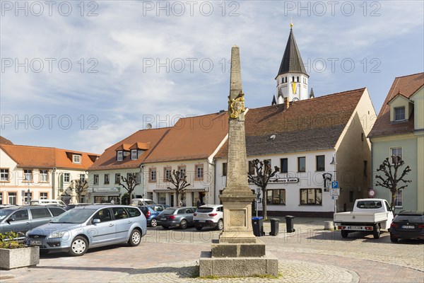 Electoral Saxon post office milepost on the market square