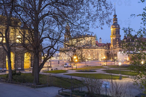 View of the Theatre Square with Semper Opera House