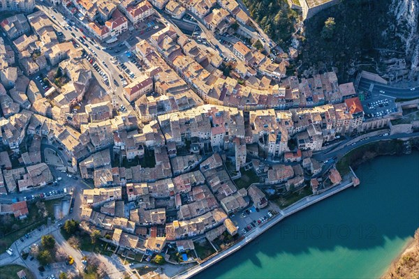 Aerial view of the old town of Sisteron