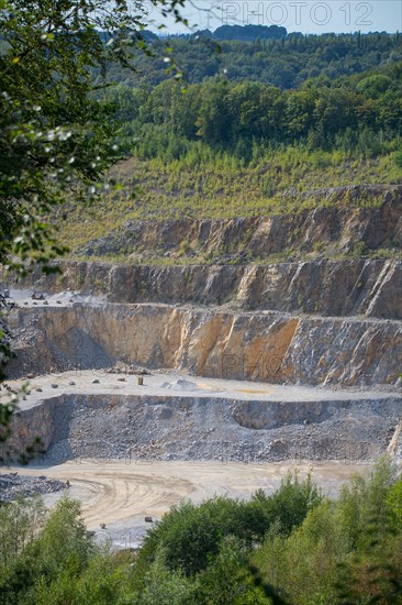 View of limestone quarrying
