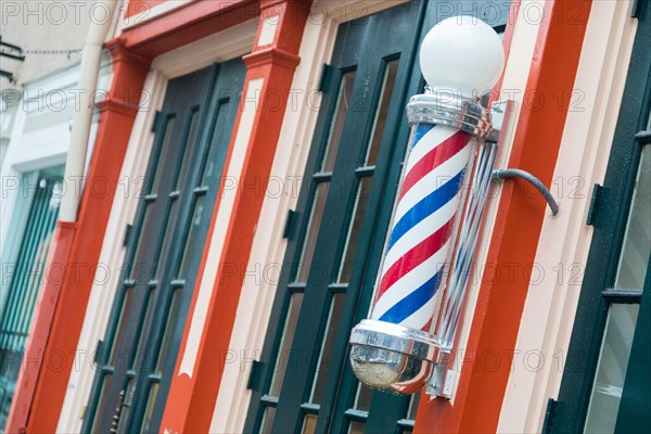 Babershop pole on store front