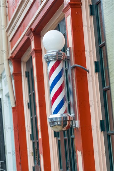 Babershop pole on store front