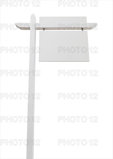Blank real estate sign with upper placard ready for your own text