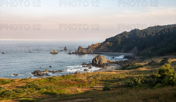 Ragged coast with rocks in the sea