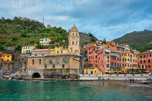 Vernazza village popular tourist destination in Cinque Terre National Park a UNESCO World Heritage Site