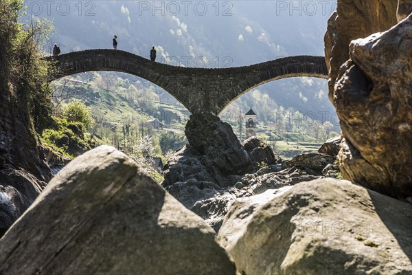 Old Roman bridge Ponte dei Salti over Verzasca