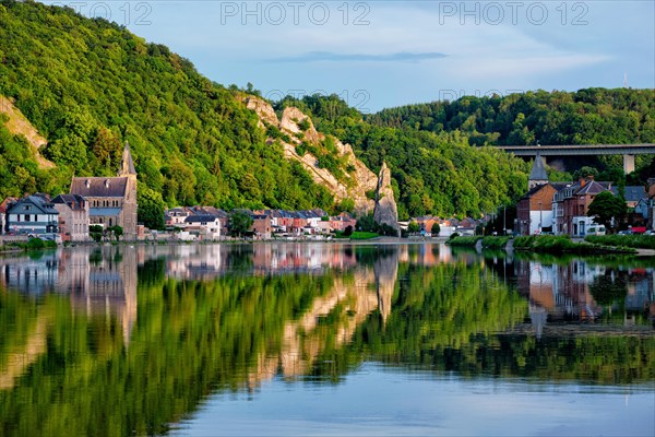View of picturesque Dinant city over the Meuse river Dinant is a Walloon city and municipality located on the River Meuse
