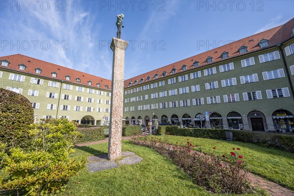 Inner courtyard with park and green residential buildings