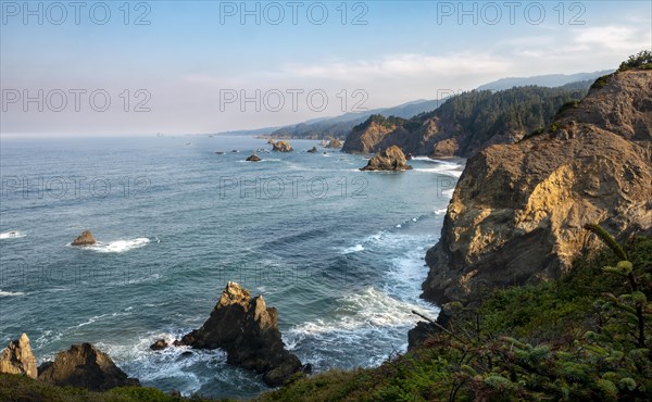 Ragged rocks in the sea