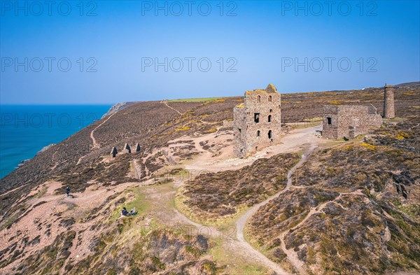 Wheal Coates Tin Mine Walk from a drone