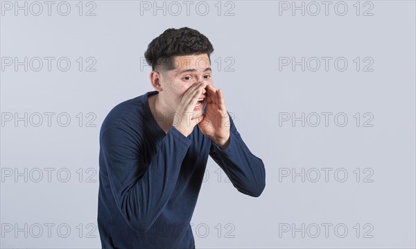 A person announcing and yelling