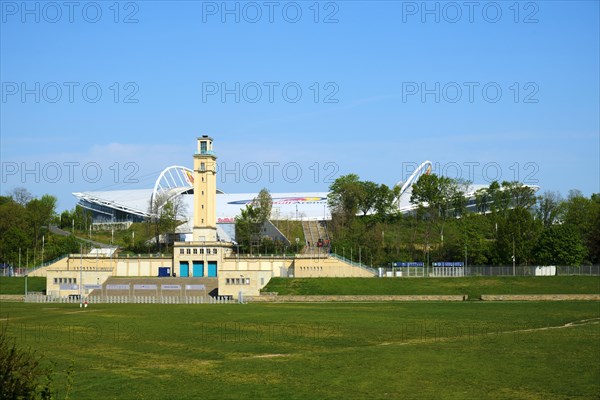 Historic Bell Tower with Red Bull Arena