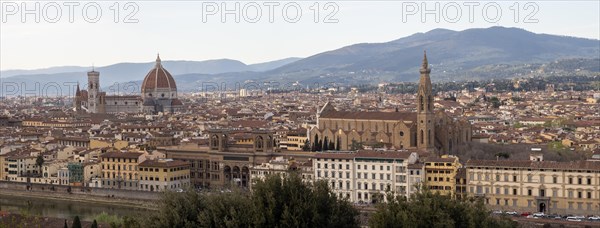View of Florence in front of sunset from Piazzale Michelangelo