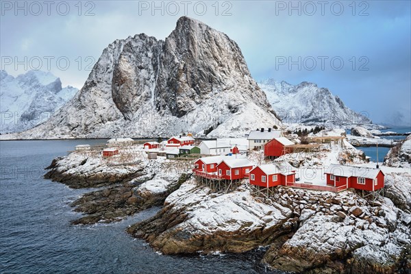 Famous tourist attraction Hamnoy fishing village on Lofoten Islands