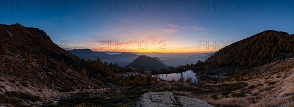 Morning atmosphere over Laghett die Salei in La Vall di Salei