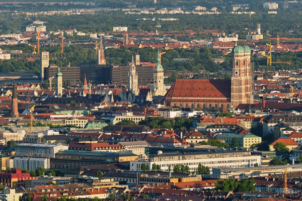 Aerial view of Munich center from Olympiaturm